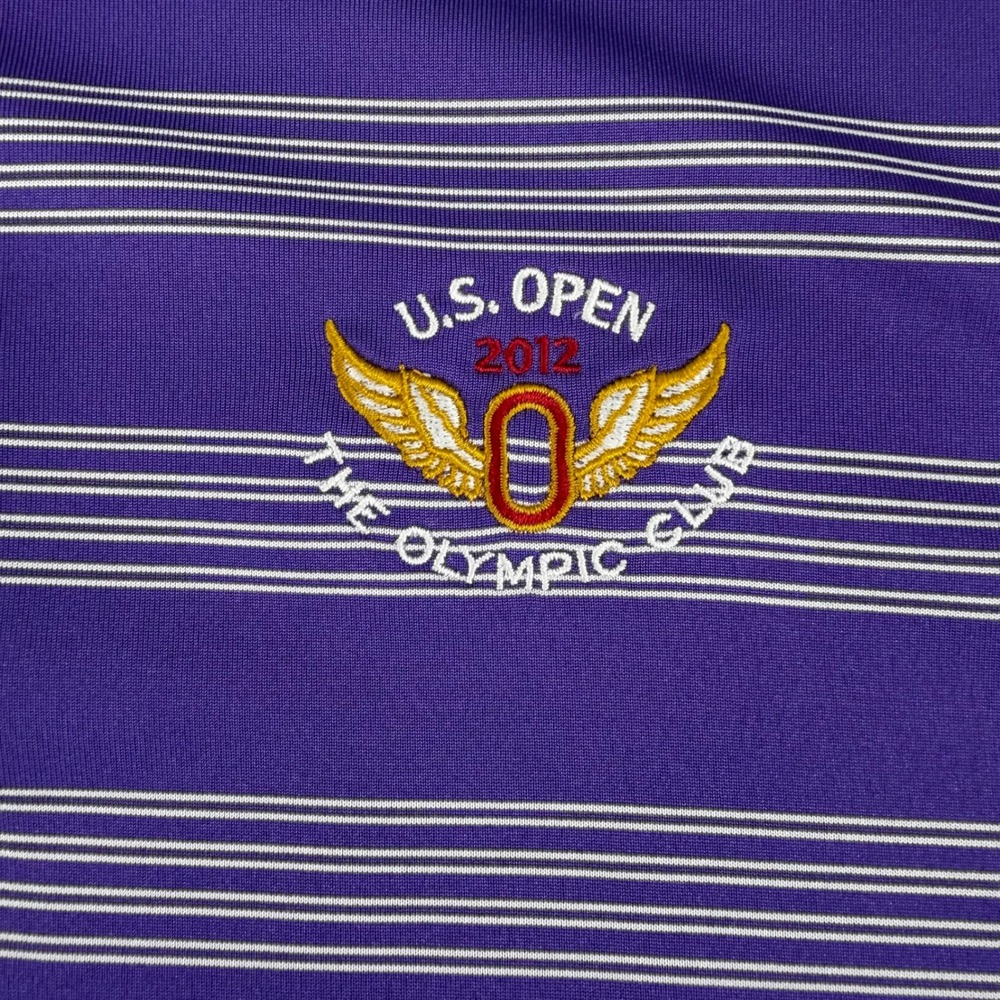 Nike Golf Mens XL Purple Striped 2012 US Open Olympic Club Polo Shirt 452505-545 - Picture 2 of 10
